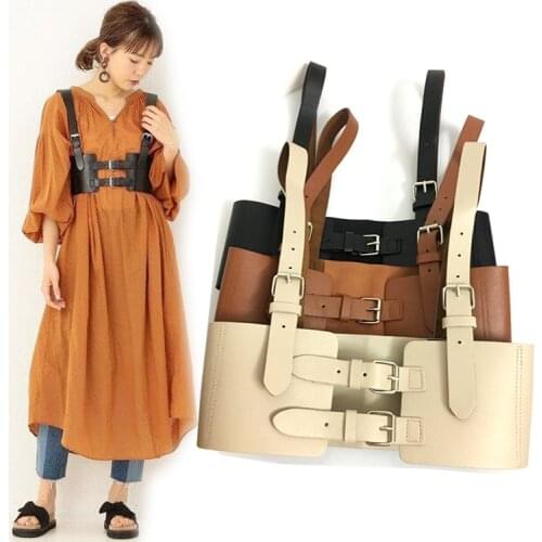 Amazing PU leather waistband with double metal buckles #BLT18007