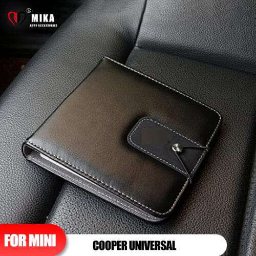 Universal For Mini Cooper F54 F55 R55 R60 PU Material CD Bag Cards Leather Case Cover Holder Portable Auto Accessories Styling
