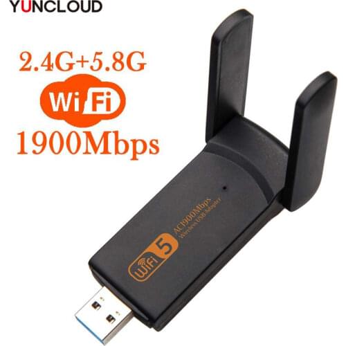 YUNCLOUD Wireless USB Wifi Adapter 1900Mbps USB Network Card 1200Mbps PC Wifi Dongle USB LAN Ethernet Dual Band 2.4G 5.8G