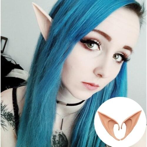 1Pair Mysterious Angel Elf Ears Fairy Cosplay Accessories Halloween Party Decorations Latex Soft Pointed Tips False Ears Props