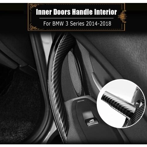Carbon Fiber Interior Door Pull Handle Inside Trim For BMW 3 4 Series F30 F31 F32 F33 F34 F35 F36 F80 F82 F83 2012-2018