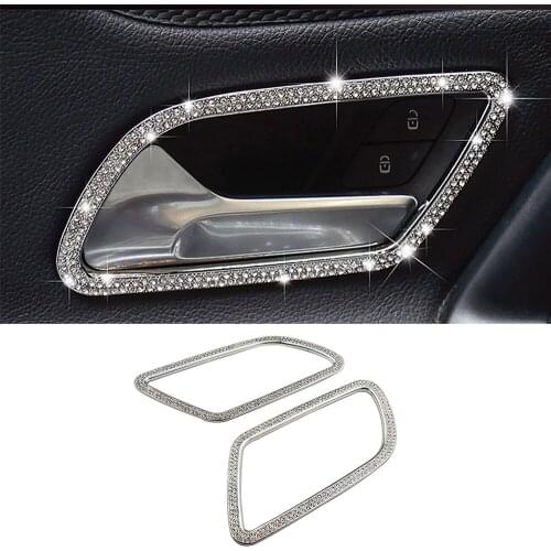 For Mercedes Benz GLA Class GLA200 GLA220 GLA250 2020 2021 Inner Door Handle Frame Diamond Trim Crystal Sticker Part Refit