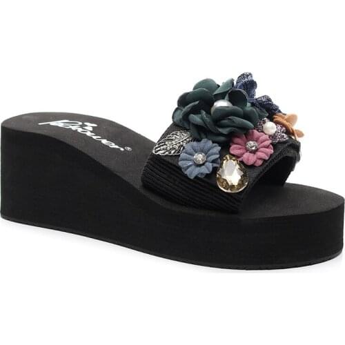 Women sandals summer flat pearl sandals flip flops rome shoes string bead slippers mujer gladiator sandalias sapatos femininos