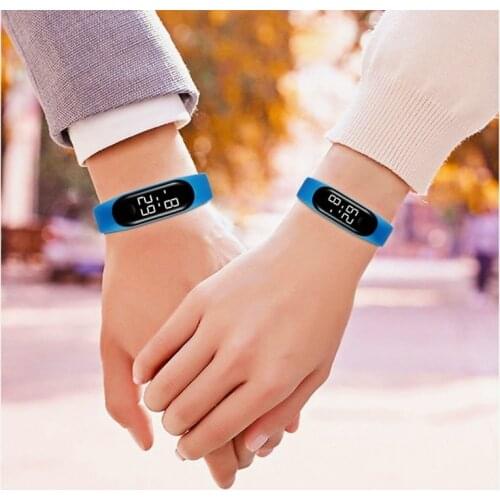 1 Piece of LED Touch Screen Rectangular Luminous Fashion Leisure Sports Electronic Watch Couple Gift