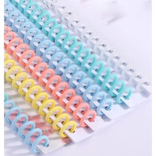 10pcs Plastic Loose Leaf Link Spiral Circles Binder Ring for 30 Holes Notebook