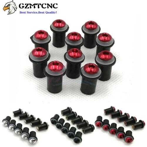 10x Windshield Bolts M5 5mm Windscreen Mounting Screw Washer Nuts for BMW F650/GS F800R/GT K1200GT/LT Custom ABS R75 R850 S1000R