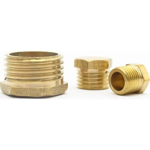 1/8" 1/4" 3/8" 1/2" 3/4" 1" BSP Male Thread Brass Hex Head Pipe End Cap Plug Coupler Connector Adapter