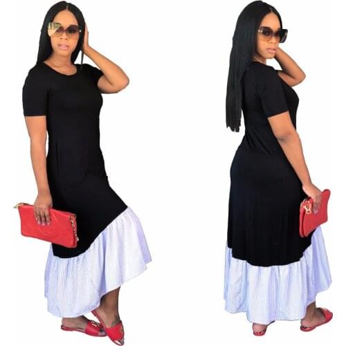 2019 Summer maxi dress Women Clothes Ruffles Long dresses plus size