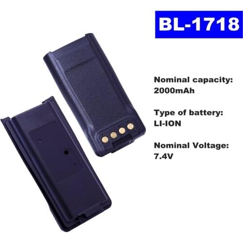 7.4V 2000mAh LI-ION Radio Battery BL-1718 For HYT Walkie Talkie TC700G/3000G/720S Two Way Radio