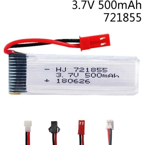 3.7V 500mAh Lipo battery 721855 For WLtoys V929 V966 V977 X20 V959 V212 V222 H37 H07 Udi U815A U818A L6036 toys battery parts