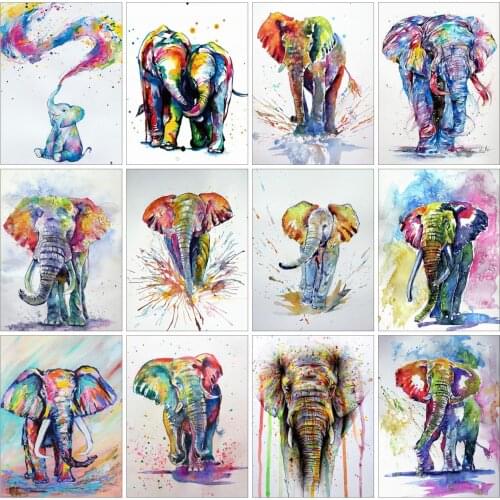 EverShine Diamond Mosaic Animals Cross Stitch Diamond Embroidery Elephant Picture Rhinestones Sale Hobby Gift Handmade Art