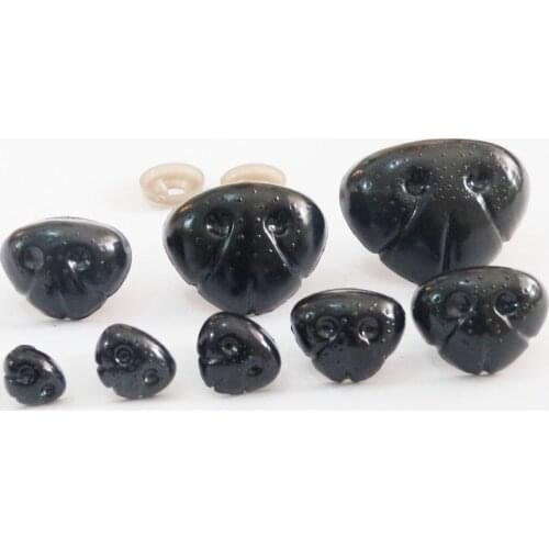 100pcs 12mm/13mm/15mm/19mm/24mm/27mm/29mm/35mm black plastic safety toy nose &soft washer for diy plush doll findings