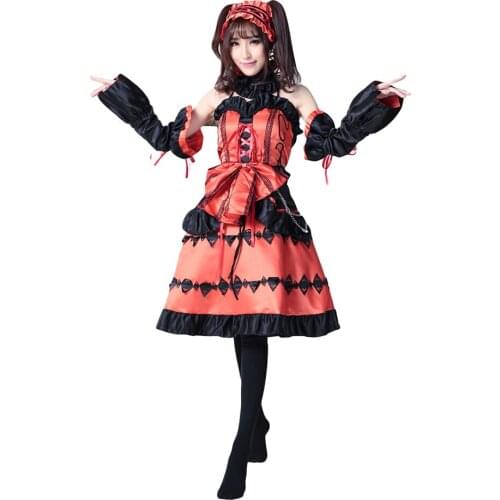 Brdwn DATE A LIVE Womens Tokisaki Kurumi Nightmare Cosplay Costumes Gothic Princess Dress