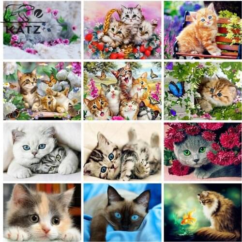 Diamond Mosaic Animal Diamond Painting Cat Diamond Embroidery Cross Stitch Flower Picture Handmade Diy Art Decoration Gift