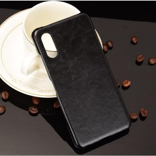 Case for Xperia Ace II Premium Litchi Texture PU Leather Back Hard Plastic Cover for Sony Xperia Ace 2