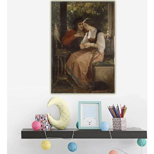 Citon William Adolphe Bouguereau《The Proposal,1872》Canvas Oil Painting Art Poster Picture Wall Background Decor Home Decoration
