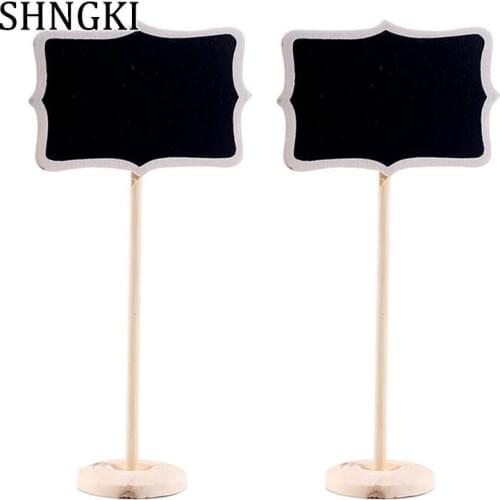 5PCS Mini Wood Chalkboard Blackboard Wooden Place Card Holder Table Number for School Event Office Decoration