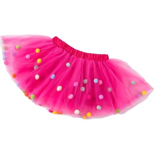 Fuchsia Mini Children Wedding Petticoat with Balls Girls Tulle Tutu Underskirt Rockabilly