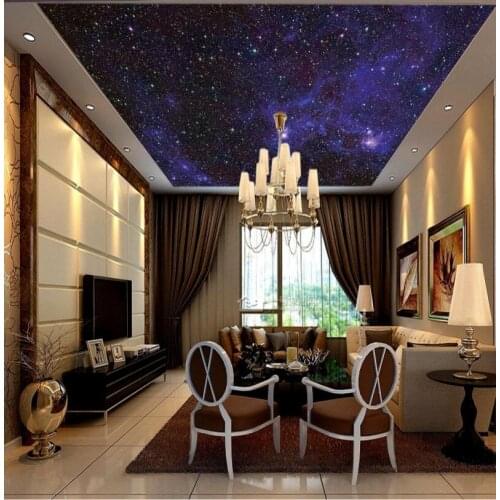 Photo Wallpaper Living Room Bedroom KTV Ceiling Murals Beautiful starry ceiling painting wall