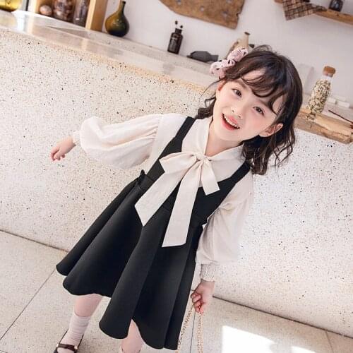GirlsSuit Korean Top with vest skirt Autumn Dress New Kids' Dress kids clothing girl clothes