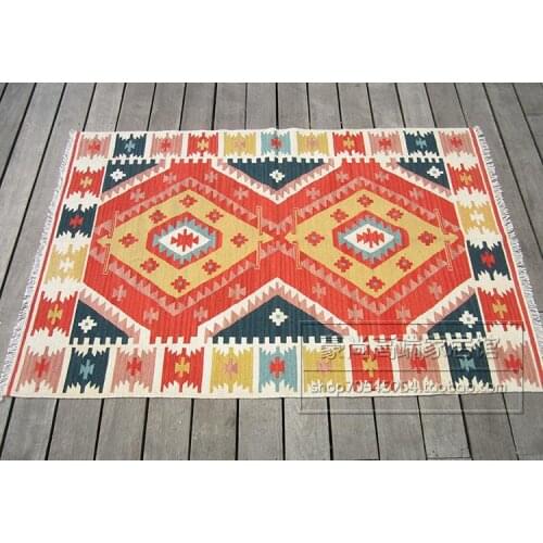 Pure wool hand-woven bedroom living room coffee table carpet mats exotic national wind Turkey imported carpet 67gc149yg4