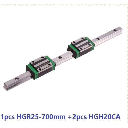 1pcs linear guide rail HGR25 700mm + 2pcs HGH25CA linear narrow blocks for CNC router parts Made in China