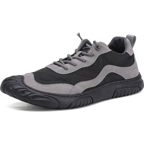 2021 New Fashion Men Lace-up Casual Shoes Outdoor Rubber Bottom Anti Skid Comfortable Walking Sneakers Leather Footwear for Male