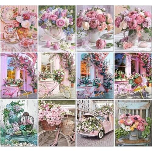 GATYZTORY 60×75cm Paint By Numbers Kits For Adults Kids Flowers Canvas Painting Acrylic Paints Decorative Frames Home Decor