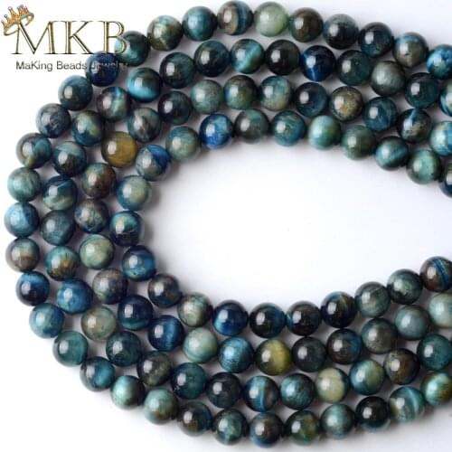 Natural Stone Blue Tiger Eye Stone Round Beads Space Loose Beads For Jewelry Making 6/8/10mm Diy Bracelet Strand 15“ Wholesale