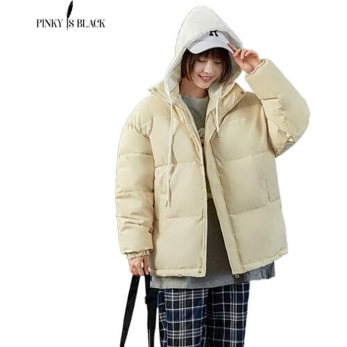 PinkyIsBlack 2021 New Women Winter Parka Jacket Short Fashion Solid Thick Warm Winter Jacket Coat Women Removable Hooded Outwear