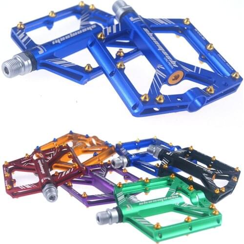 Mountain Bike Pedal 4 Bearing Bicycle Palin Pedal Non-slip Aluminum Alloy Nail Lubrication Lightweight Pedal Road Bike Pedals