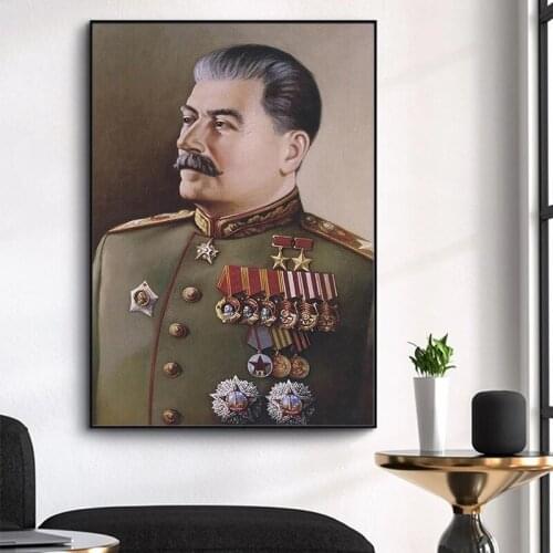 Joseph Stalin Portrait Wall Art Canvas Painting Figure Posters And Prints Wall Pictures for Living Room Home Decor Cuadros