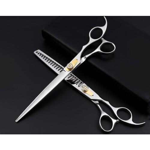 8.0 inch Professional Pet Grooming Scissors Cutting thinning Shears for Dogs Cats Grooming Tools groomer haircut scissors