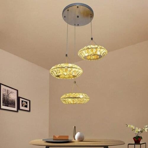 Wire cutting crystal dining chandelier simple romantic bar restaurant light two-color creative bedroom hanging lamps home light