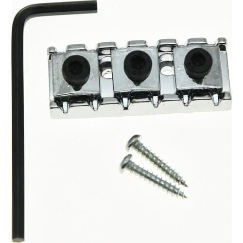 R3 Guitar Locking Nut 43mm String Lock Fits Electric Guitar Tremolo Bridge Chrome