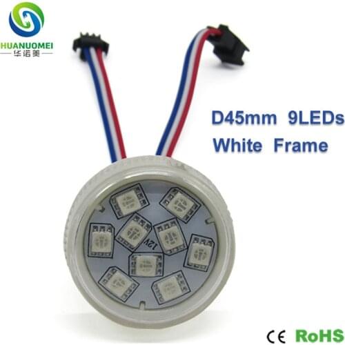 Rgb UCS1903 9LEDs 45mm pixel smd 5050 led display module full color digital lamp addressable bulb amusement park ride lighting
