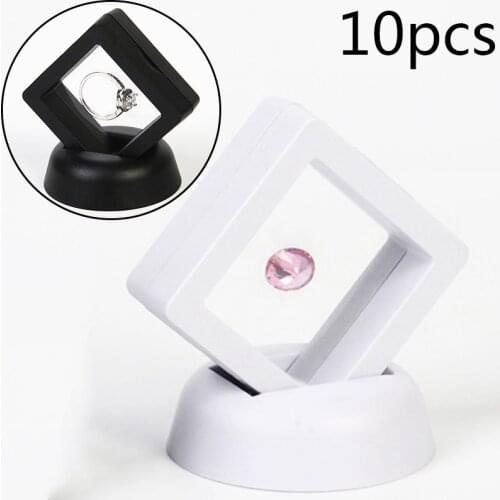 10pcs/Set 3D Floating Frame Shadow Box Jewelry Display Protection Picture Box With Base Display Box Storage Organizer