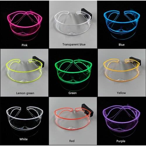 LED Glowing Glasses EL Light up Flashing Glasses Rave Costume Party Luminous Glasses Halloween Christmas Glow Party Supplies