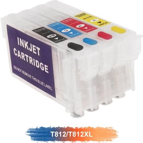 T812 T812XL Refillable Ink Cartridge NO Chip for Epson Workforce WF-7820 WF-7840 EC-C7000 Printer ink cartridge