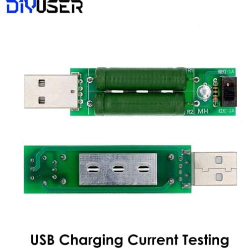 USB mini discharge load resistor 2A/1A With switch 1A Green led, 2A Red led USB Port Mini Discharge Load