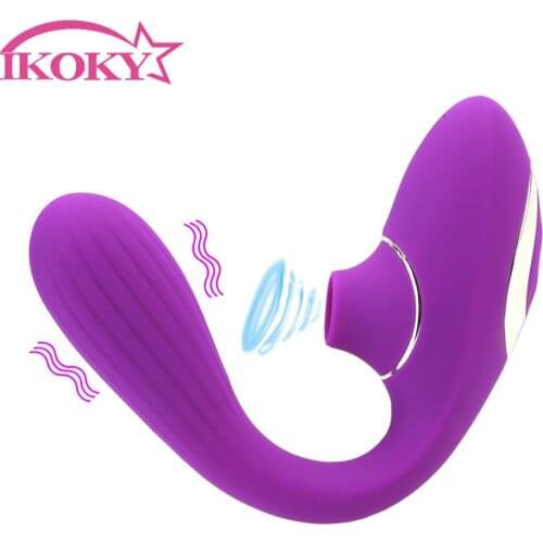 IKOKY 10 Frequency Blowjob Sucking Vibrator Oral Sex Suction Clit Sucker Dildo Vibrator Clitoris Stimulator G-Spot Masturbator