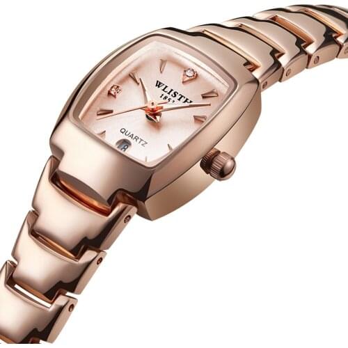 WLISTH Brand Bracelet Ladies Watch Rose Gold Steel Waterproof Quartz Wristwatch Fashion Business Womens Watches Female Watch