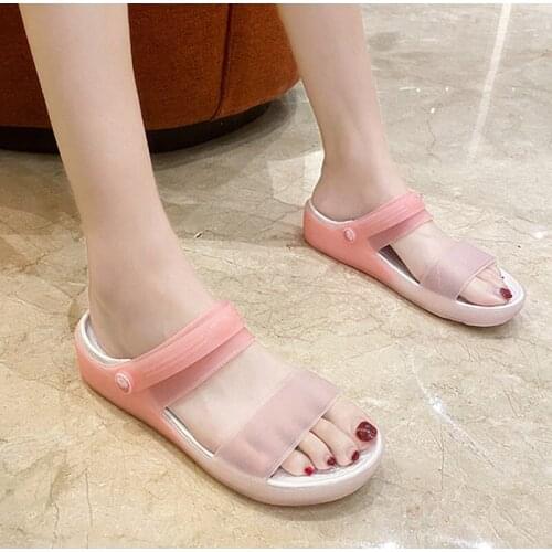 MCCKLE Womens Slippers Beach Jelly Shoes for Women Mixed Color Sandals Ladies Soft Outdoor Flat Shoe Female Platform Sandalias