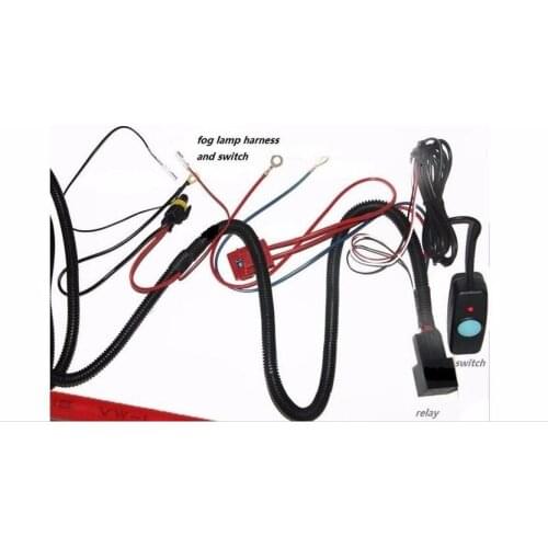 Osmrk wire harness + relay + switch for halogen fog lamp