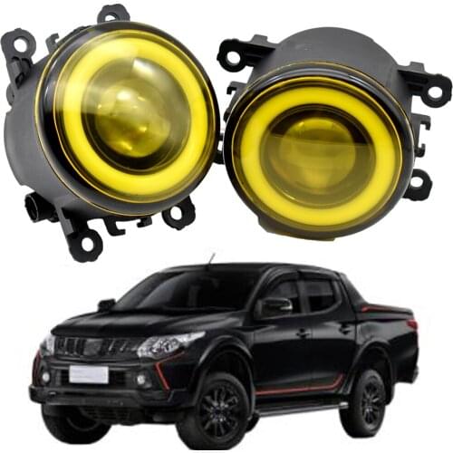 2 X Car LED Bulb Front Fog Light H11 Angel Eye DRL Daytime Running Fog Light 12V For Mitsubishi Triton ML MN 2006-2015 fog lamp
