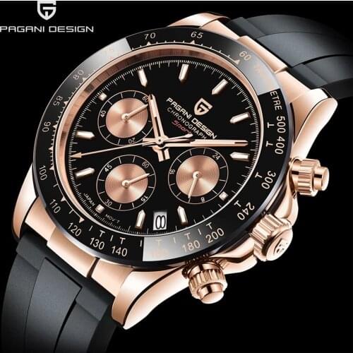 PAGANl DESlGN Classic Quartz Watch Rubber Strap Sapphire Glass Business Waterproof Sports Casual Clock relogio masculino