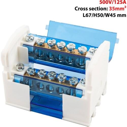 Din Rail Terminal Block WKH207 Power Distribution Box Modular Screw Connection Block Universal Electric Wire Junction Box