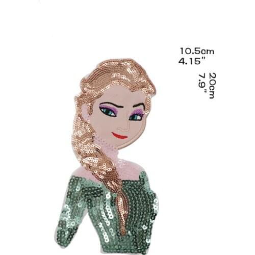Cartoon ice and snow queen Sequin embroidery cloth sticking DIY clothes patch ironing sticking cloth embroidery