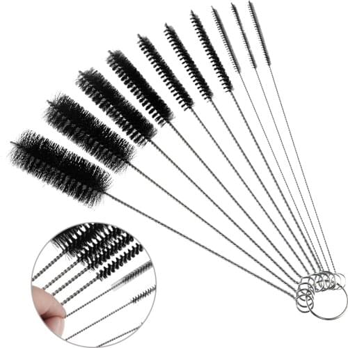 10pcs Nylon Tube Brushes Straw Set For Drinking Straws Glasses Keyboards Jewelry Cleaning Brushes Clean Tools
