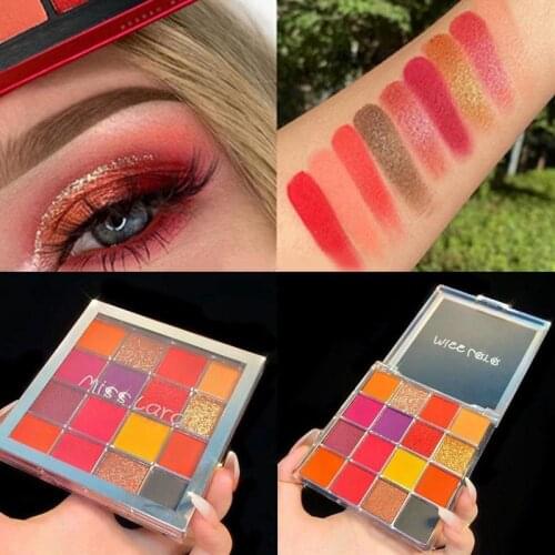 16 Color Eyeshadow Palette Colorful Artist Neon Makeup Palette Shimmer Glitter Matte Nude Shades Pigment Eyeshadow Makeup